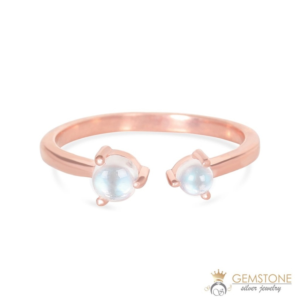 14K ROSE GOLD VERMEIL MOONSTONE RING - MELODY